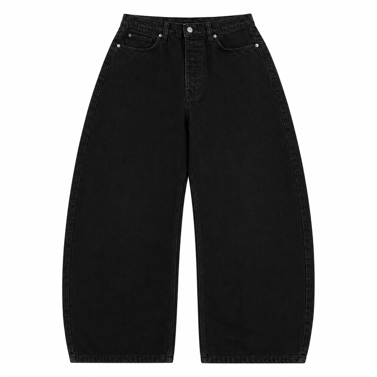 Baggy Fit Raw Black Jeans