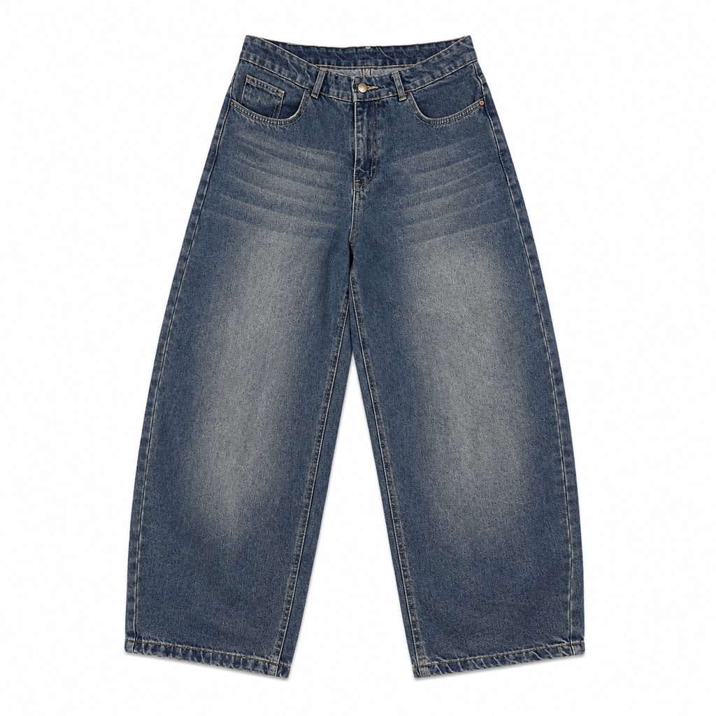Washed Blue Baggy fit DENIM JEANS
