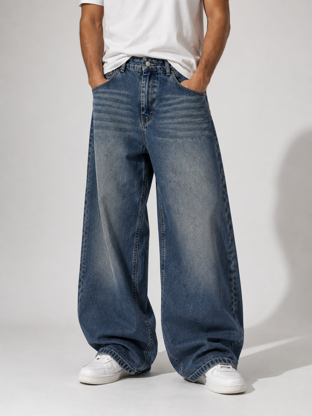 Washed Blue Baggy fit DENIM JEANS